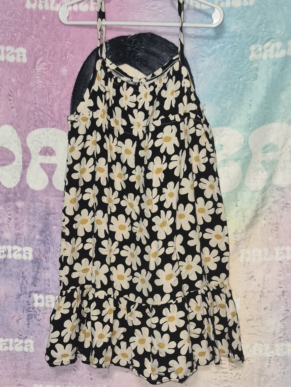 Jessica Simpson Black Daisy Print Camisole Dress